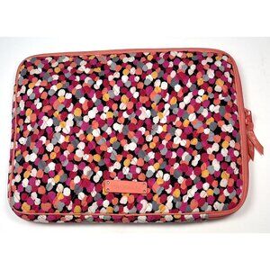 VERA BRADLEY Pink Pixie Confetti Quilted LAPTOP SLEEVE Case Bag 14"x11" EUC